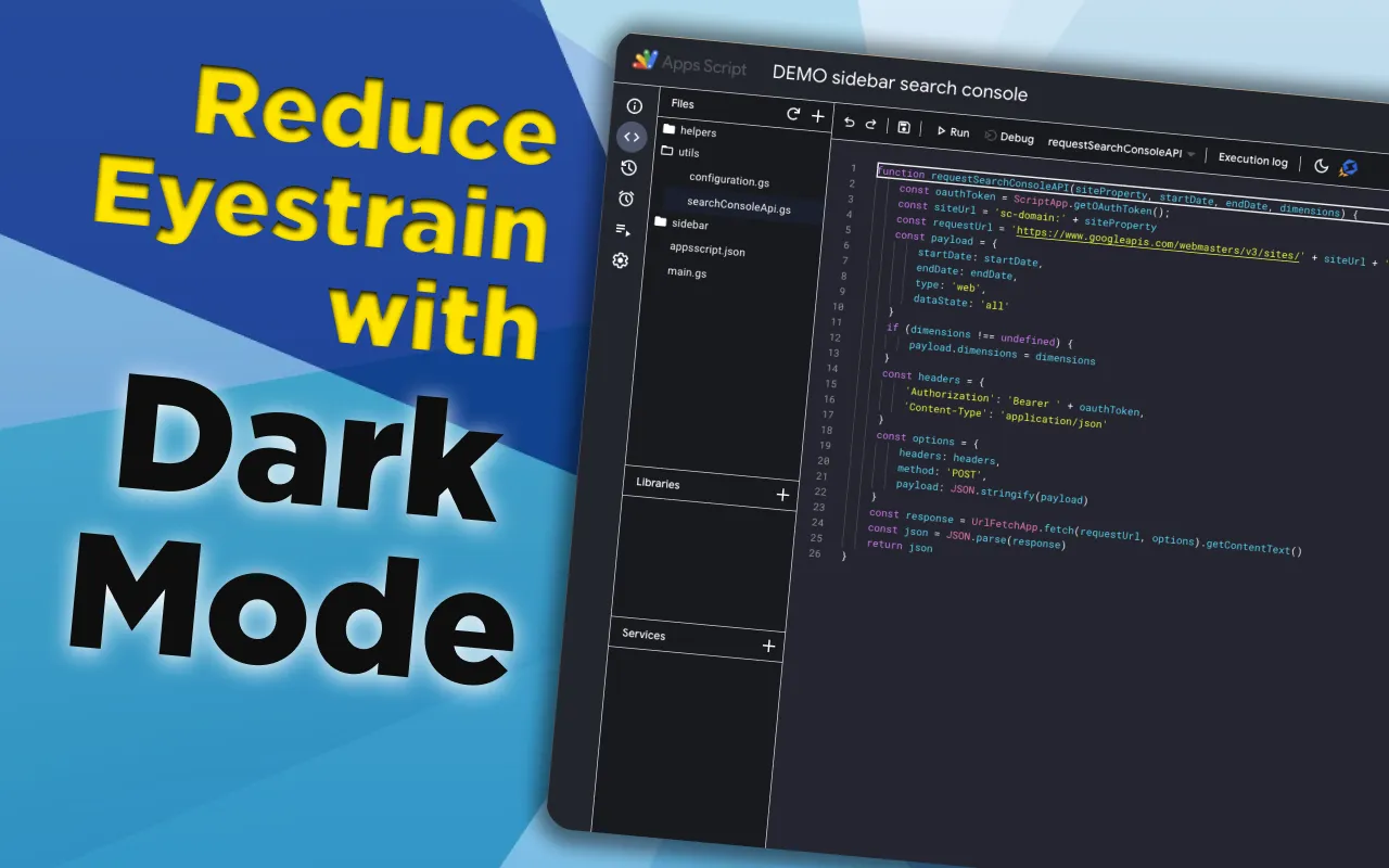 Dark Mode for Google Apps Script